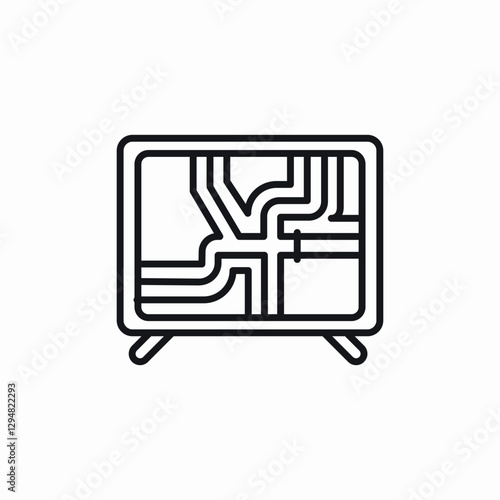 gps screen icon sign vector