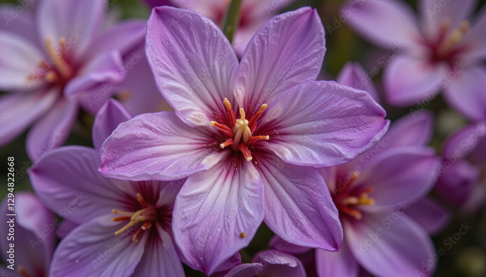 Delicate saffron flower blooming with vibrant purple petals, beauty Delicate saffron flower blooming with vibrant purple petals, beauty