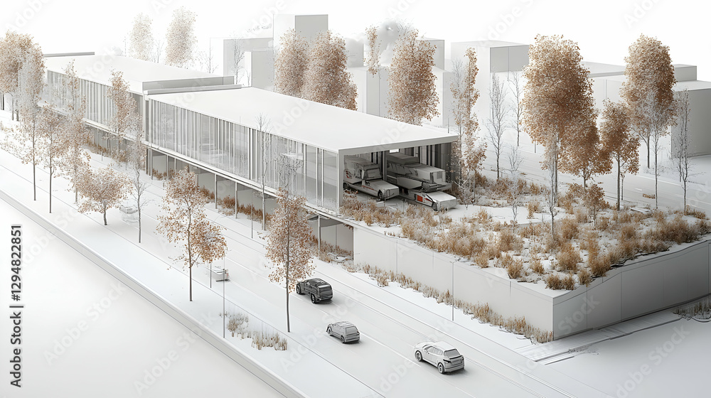 custom made wallpaper toronto digitalModern urban parking garage model