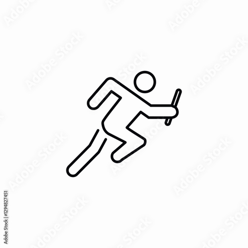 relay race athlete capture icon sign vector