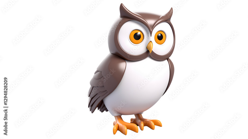 Cute Cartoon Owl, 3D Render, Bird Illustration Cute Cartoon Owl, 3D Render, Bird Illustration