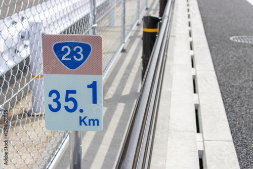 国道23号 名豊道 蒲郡バイパスの距離標