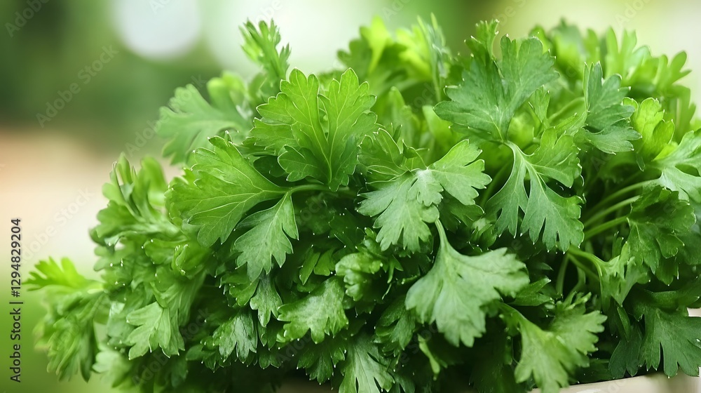 Fresh Green Parsley Herb Close Up Image Fresh Green Parsley Herb Close Up Image
