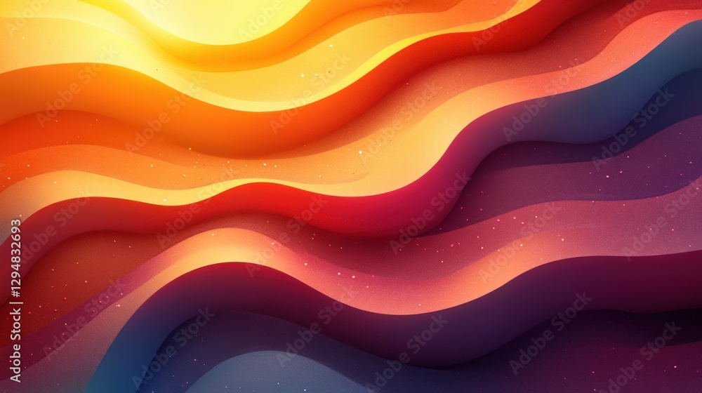Obraz premium Vibrant Waves of Colorful Abstract Design in Warm Tones and Patterns