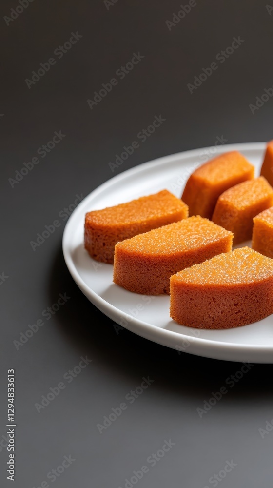 Delicious Golden Brown Mini Cakes on White Plate