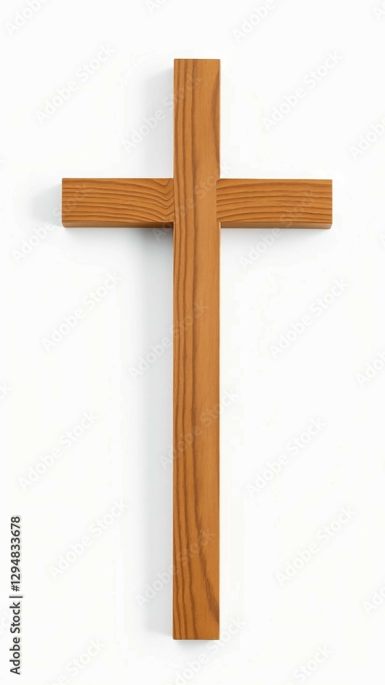 Wooden cross isolated on white background Christian cross made from natural wood material (Clipping Wooden cross isolated on white background Christian cross made from natural wood material (Clipping