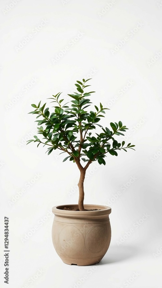 Tree pot isolated on white background Houseplant for decorations (Clipping paths) vertical Tree pot isolated on white background Houseplant for decorations (Clipping paths) vertical