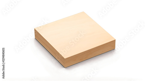 Wooden Box, Square Package, Product Display, Light Wood Texture