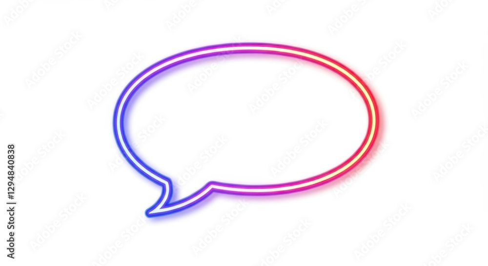 Neon Speech Bubble Graphic Design Element Neon Speech Bubble Graphic Design Element