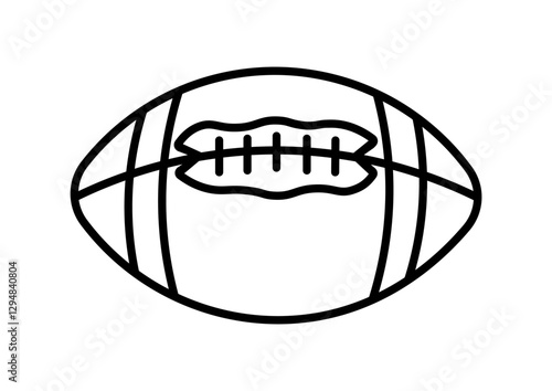 American football outline icon vector on white background