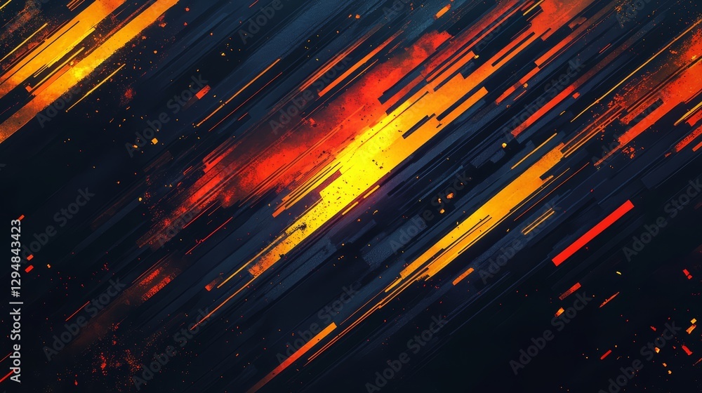 Dynamic fusion of energy, abstract geometric explosion on a dark canvas Dynamic fusion of energy, abstract geometric explosion on a dark canvas