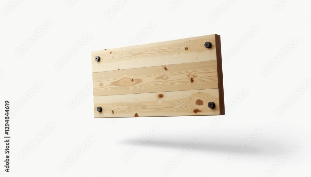 Floating wooden sign with zero gravity effect, isolated on white Floating wooden sign with zero gravity effect, isolated on white