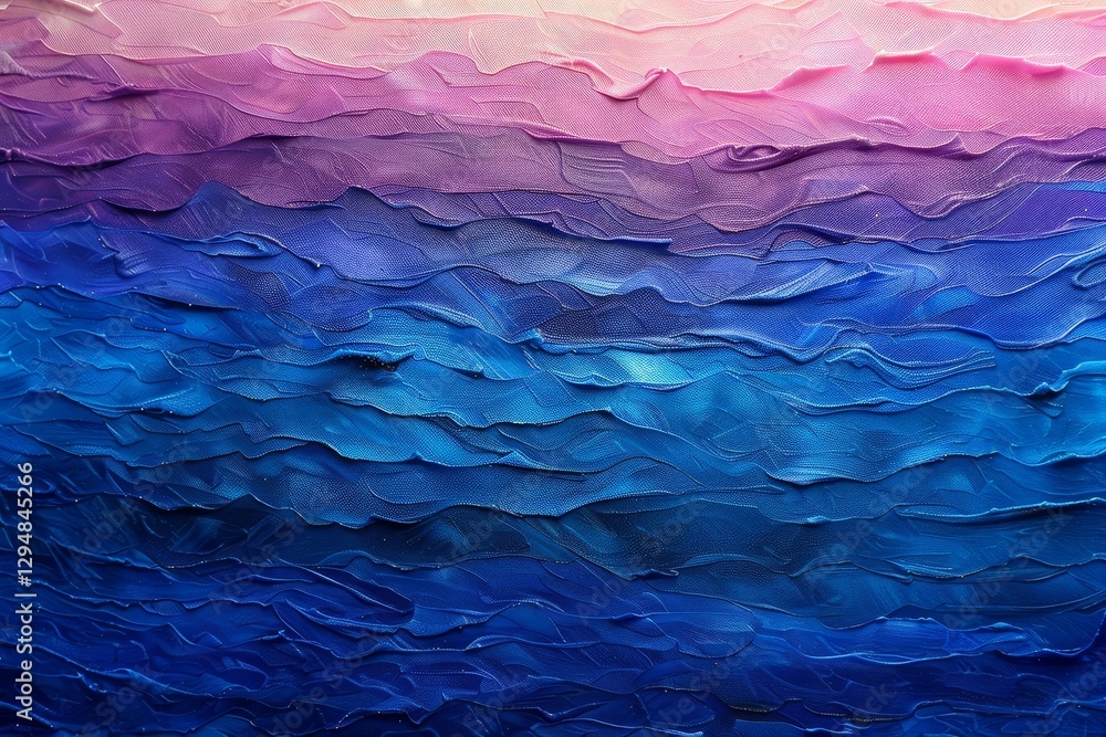 Obraz premium A gradient of blue and purple shades, with a textured layered effect, resembling ocean waves, A textured gradient of blues and purples reminiscent of a sunset