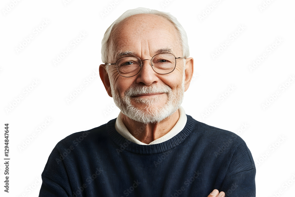 Animated elderly man portrait showcasing life experiences Animated elderly man portrait showcasing life experiences