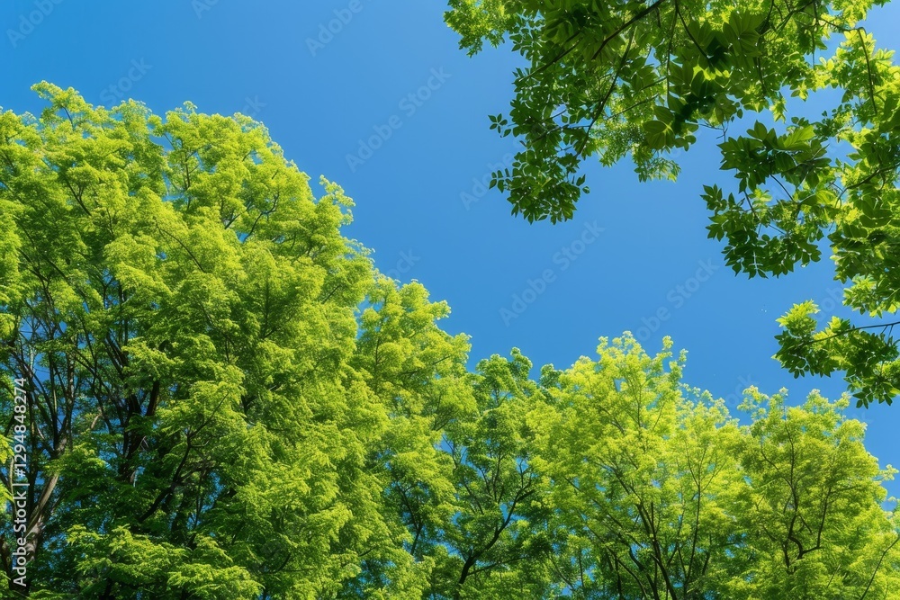 A vibrant image of lush green treetops swaying gently in a summer breeze, against a clear blue sky, Lush green trees swaying in a gentle breeze under a clear blue sky A vibrant image of lush green treetops swaying gently in a summer breeze, against a clear blue sky, Lush green trees swaying in a gentle breeze under a clear blue sky