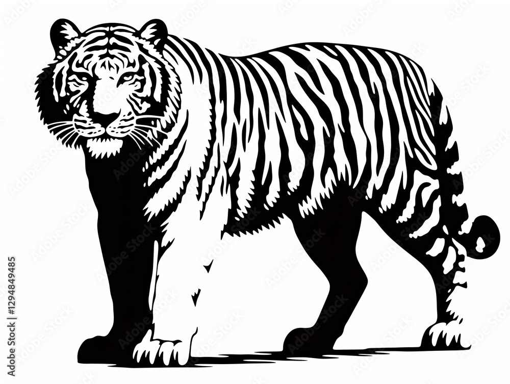 white tiger vector