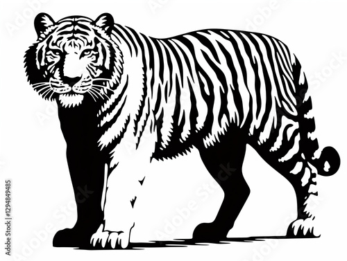 Obraz na płótnie white tiger vector w salonie