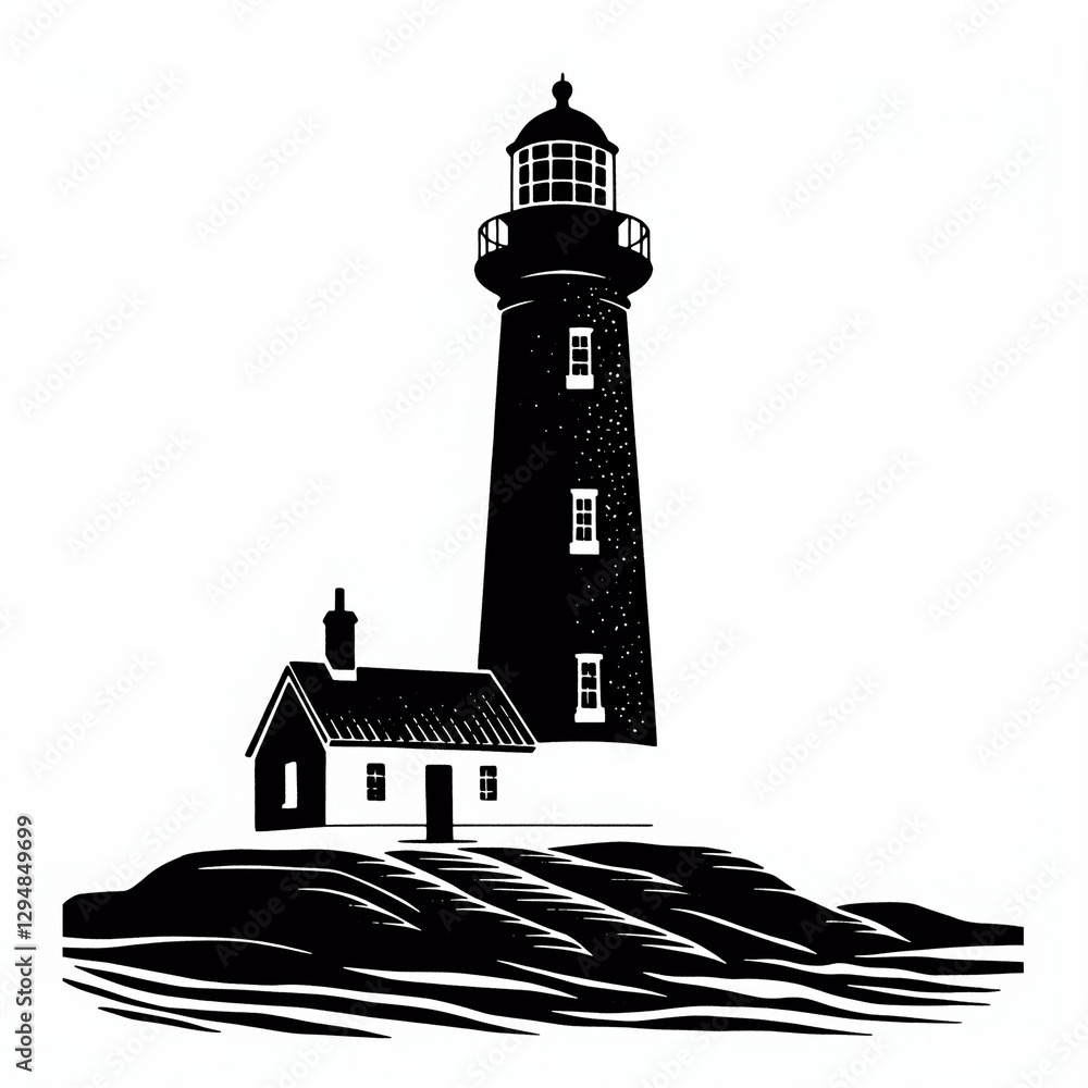 lighthouse on a white background
