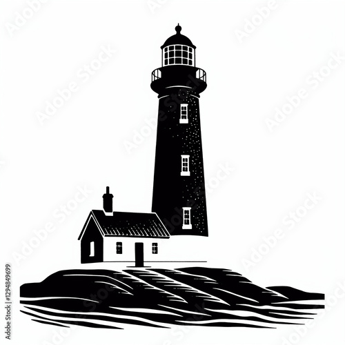Obraz na płótnie lighthouse on a white background w salonie