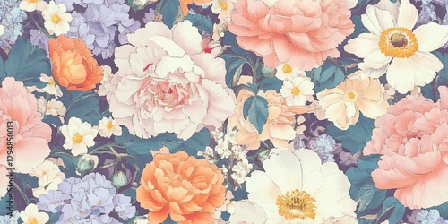 Bright floral abstract print. Artistic seamless pattern. Fashionable template for design