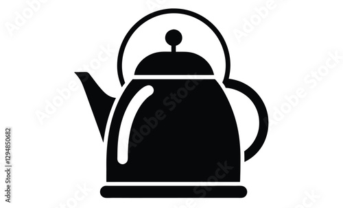 Electric kettle silhouette, tea pot vector, kitchen appliance icon