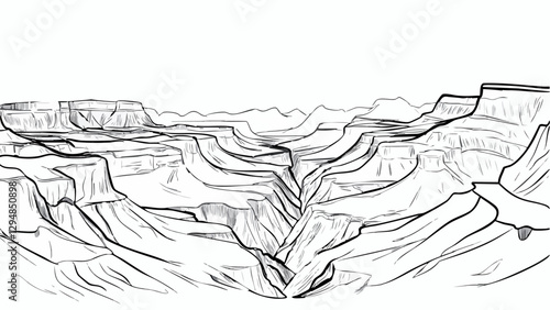 Grand Canyon in Simple Line Design