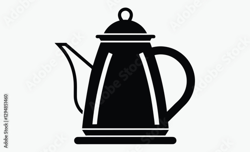 Electric kettle silhouette, tea pot vector, kitchen appliance icon