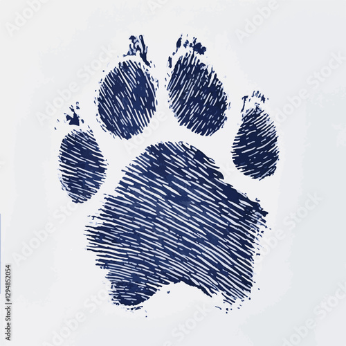 Four pairs of vector paws, Whiskers & Paws Artistic Footprints, Grunge Icons, Symbols for Pet Enthusiasts Art & Illustration