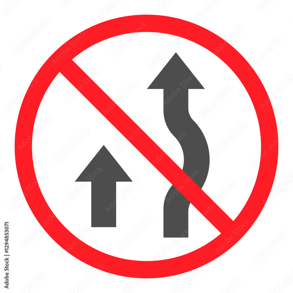Illustration of No Overtaking Sign Flat Icon Illustration of No Overtaking Sign Flat Icon