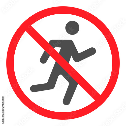 Illustration of No Running Sign Flat Icon