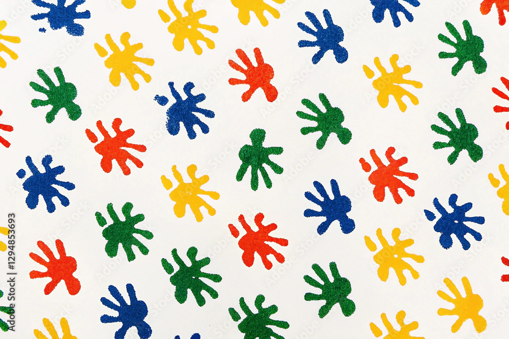 Colorful handprint pattern on white background. (1) Colorful handprint pattern on white background. (1)