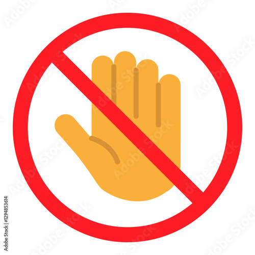 Illustration of No Touch Sign Flat Icon