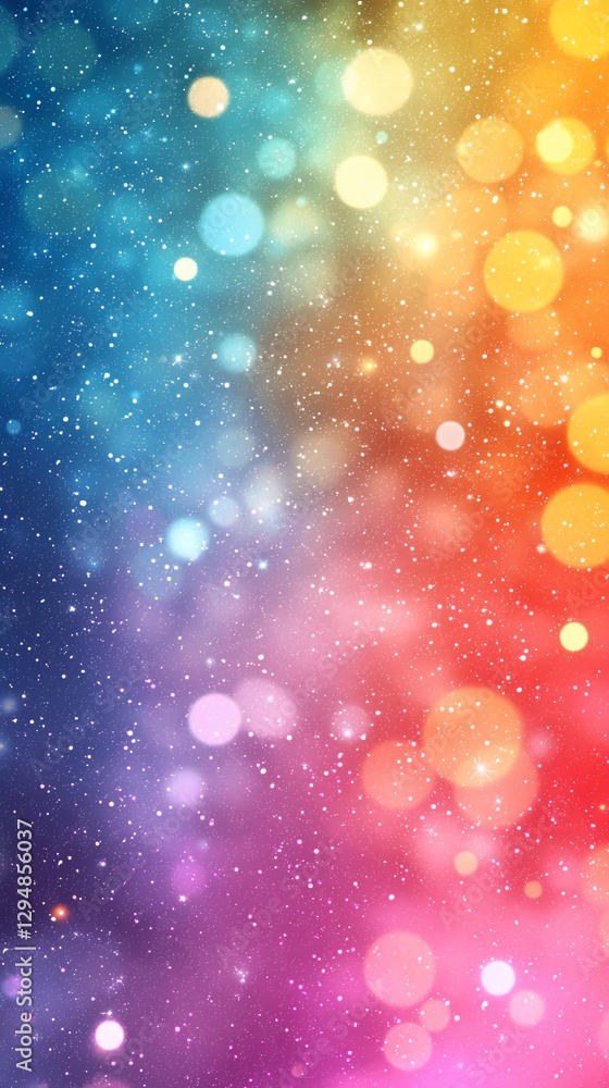 Obraz premium Abstract colorful bokeh background with glowing lights and sparkles.
