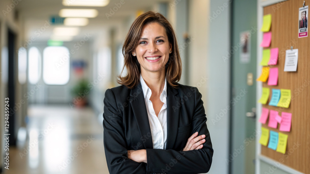 © Rich - Smiling School Principal Standing in Hallway with Arms Crossed © Rich - Smiling School Principal Standing in Hallway with Arms Crossed