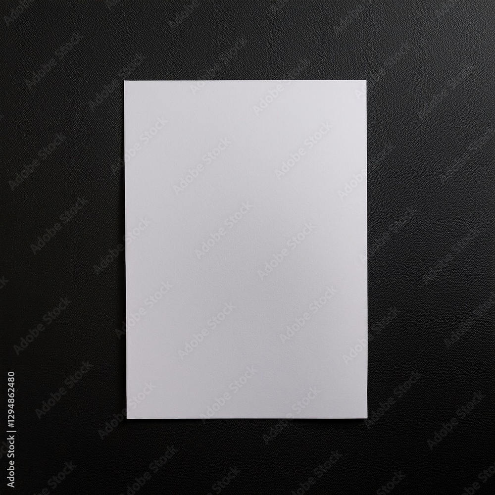 Blank paper sheet on dark background ready for creative ideas or notes, mockup