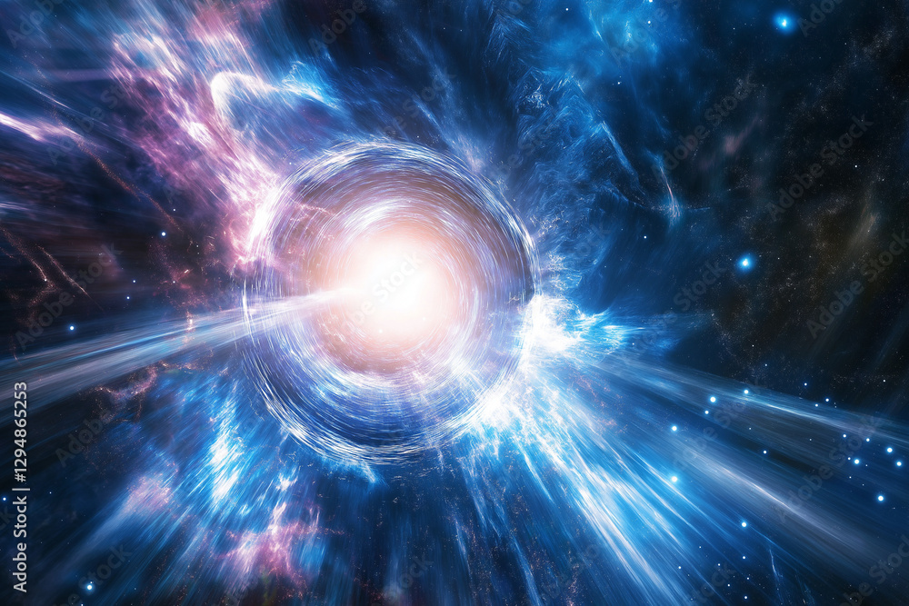 Obraz premium Mesmerizing Pulsar Emitting Bright Magnetic Fields and Radiant Beams of Energy in Cosmic Splendor Astonishing