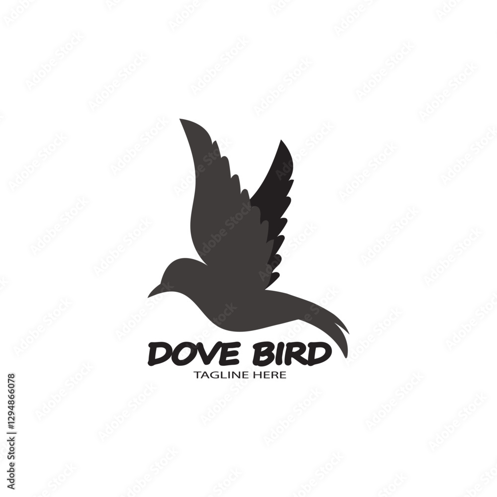 Obraz premium Bird wing Dove icon Template vector illustration