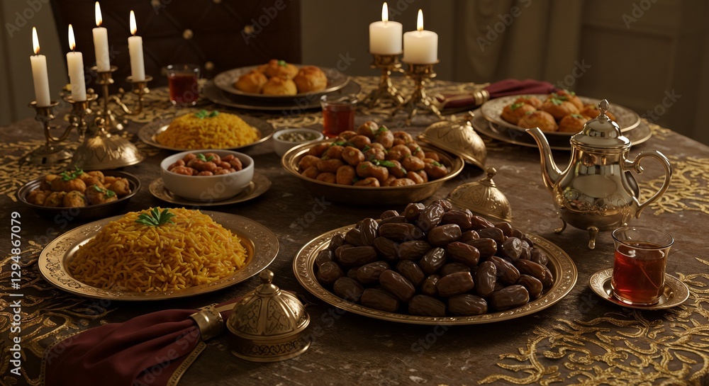 Fototapeta premium Ramadan Table Setting
