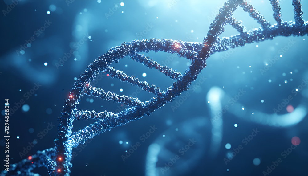 DNA Double helix on blue background. 3D rendering DNA Double helix on blue background. 3D rendering