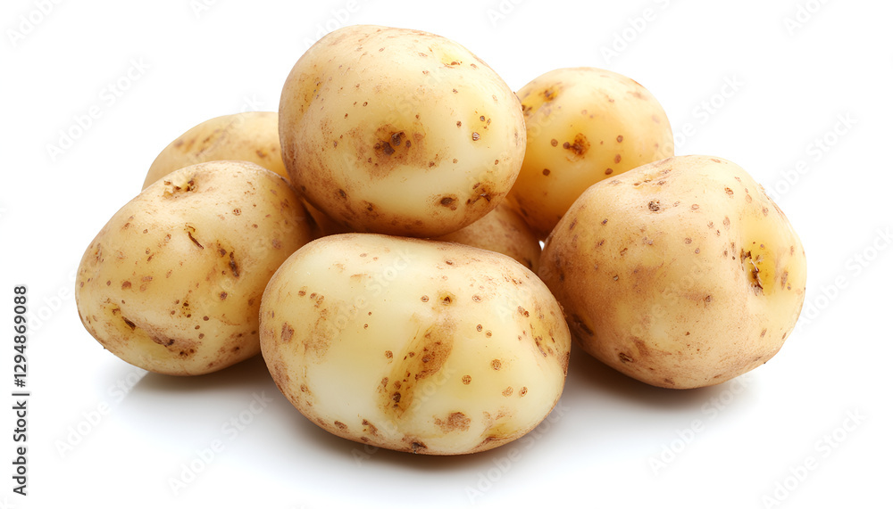 Tasty young boiled potato isolated on white Tasty young boiled potato isolated on white