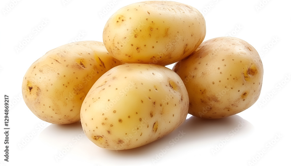 Tasty young boiled potato isolated on white Tasty young boiled potato isolated on white