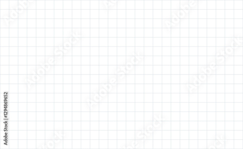 White sheet of paper with light gray grid lines vector pattern background