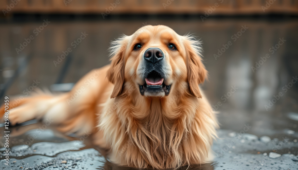 Obraz premium golden retriever, masterpiece. with white shades