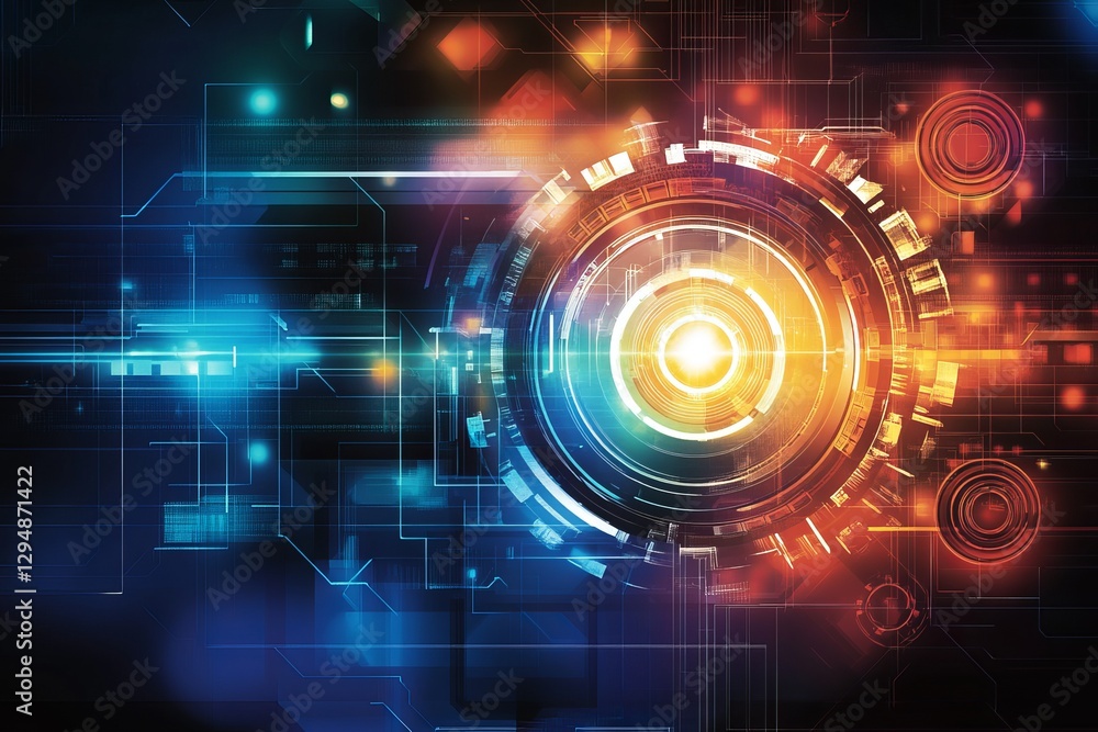 Abstract Technology Background Digital Futuristic Design Orange Blue Circuits Network Innovation Modern Graphic Illustration HighTech Pattern Vibrant Abstract Technology Background Digital Futuristic Design Orange Blue Circuits Network Innovation Modern Graphic Illustration HighTech Pattern Vibrant