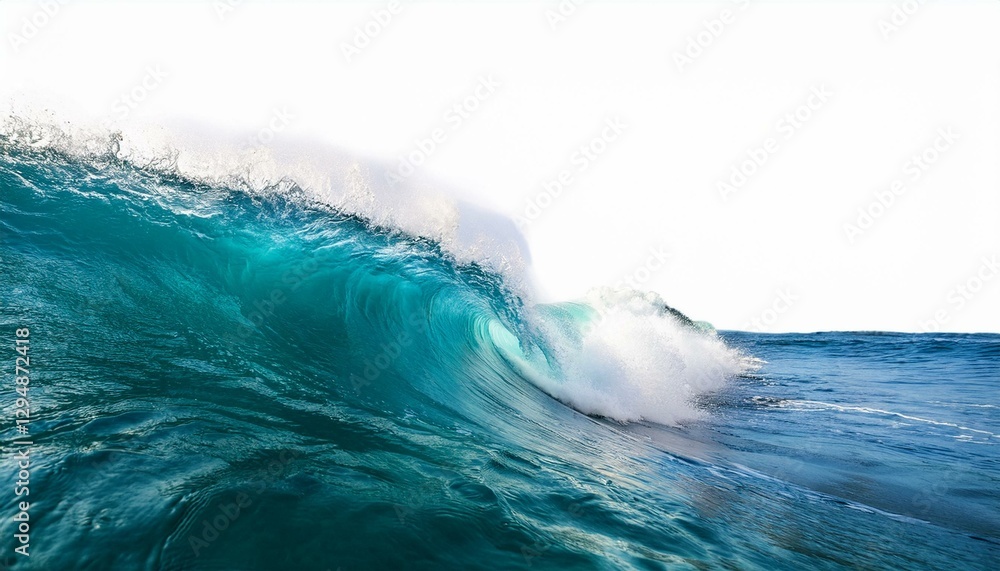 Splashes of ocean water frozen in motion on white background Splashes of ocean water frozen in motion on white background