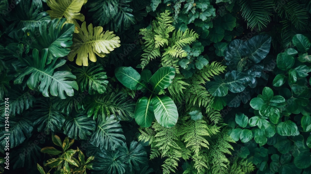Lush Green Tropical Foliage Background Texture Lush Green Tropical Foliage Background Texture