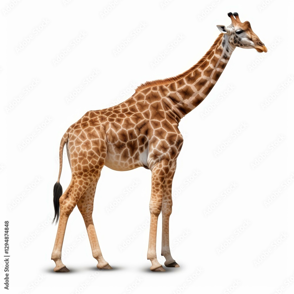 Obraz premium Eyecatching di cut of a giraffe, perfect for playful designs and creative projects against a clean white backdrop.
