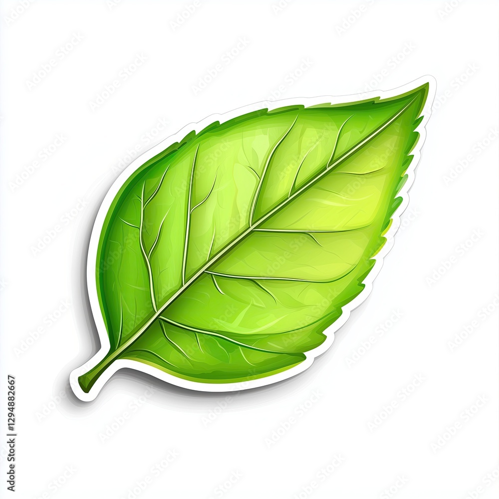 Fototapeta premium contour-cut sticker Leafage aesthetic quality of the beautiful, 3d rendering, design sticker, vector art sticker, high resolution, detailed, on white background generated AI