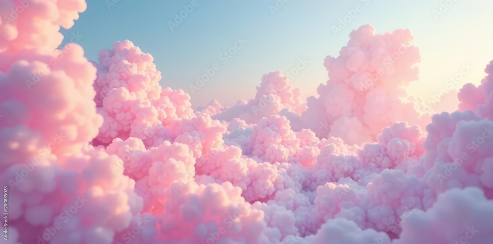 Soft pink cloud formations amidst pastel hues, cloud shapes, whimsical Soft pink cloud formations amidst pastel hues, cloud shapes, whimsical