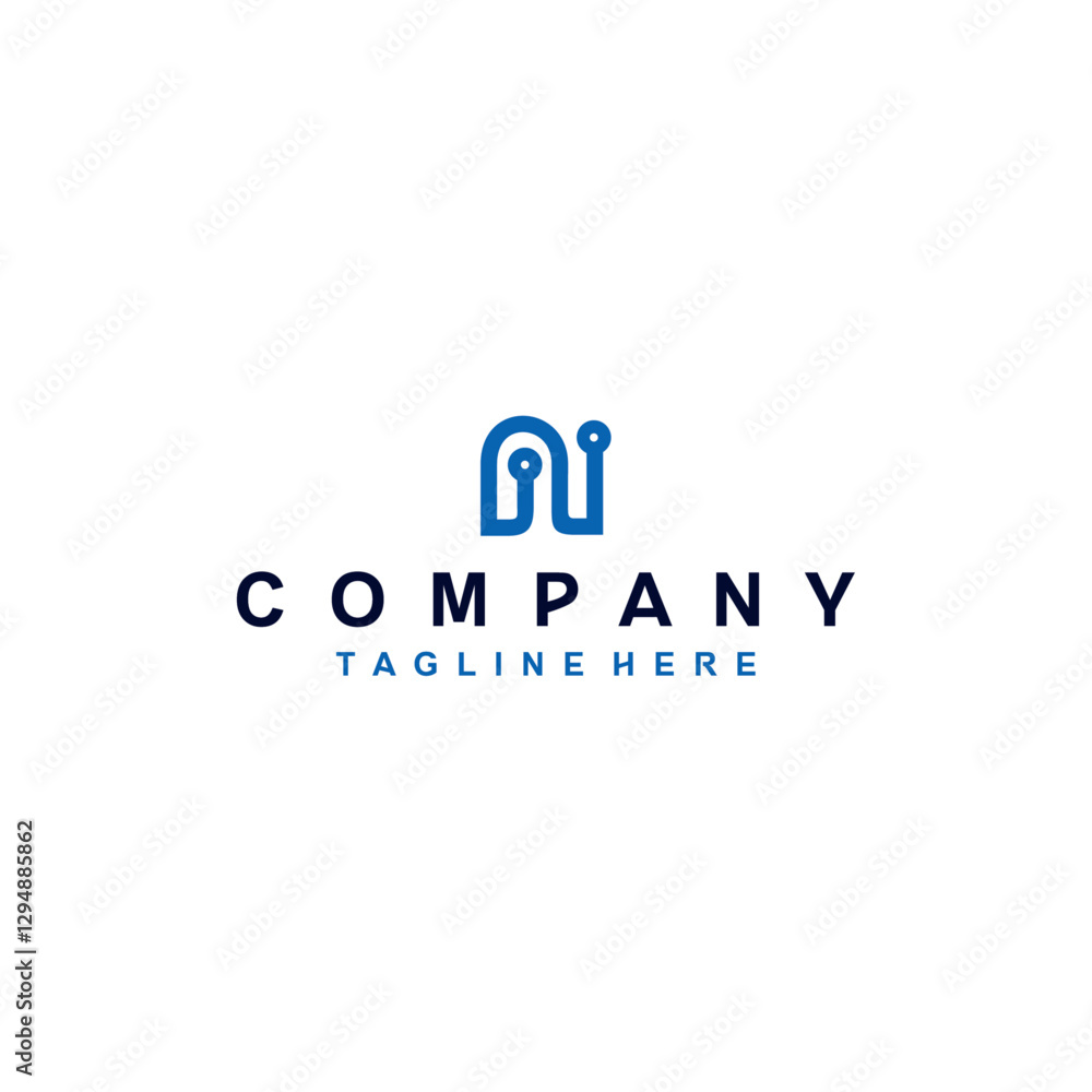 Letter N circuit technology logo Letter N circuit technology logo